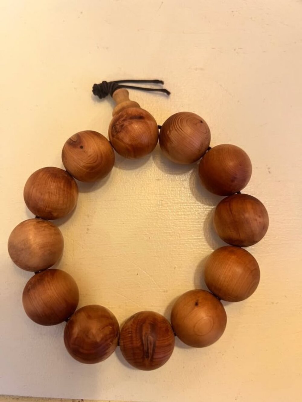 Thuja Sutchuenensis Wood Bead Bracelet Large Bead Prayer Mala Gourd Charm New